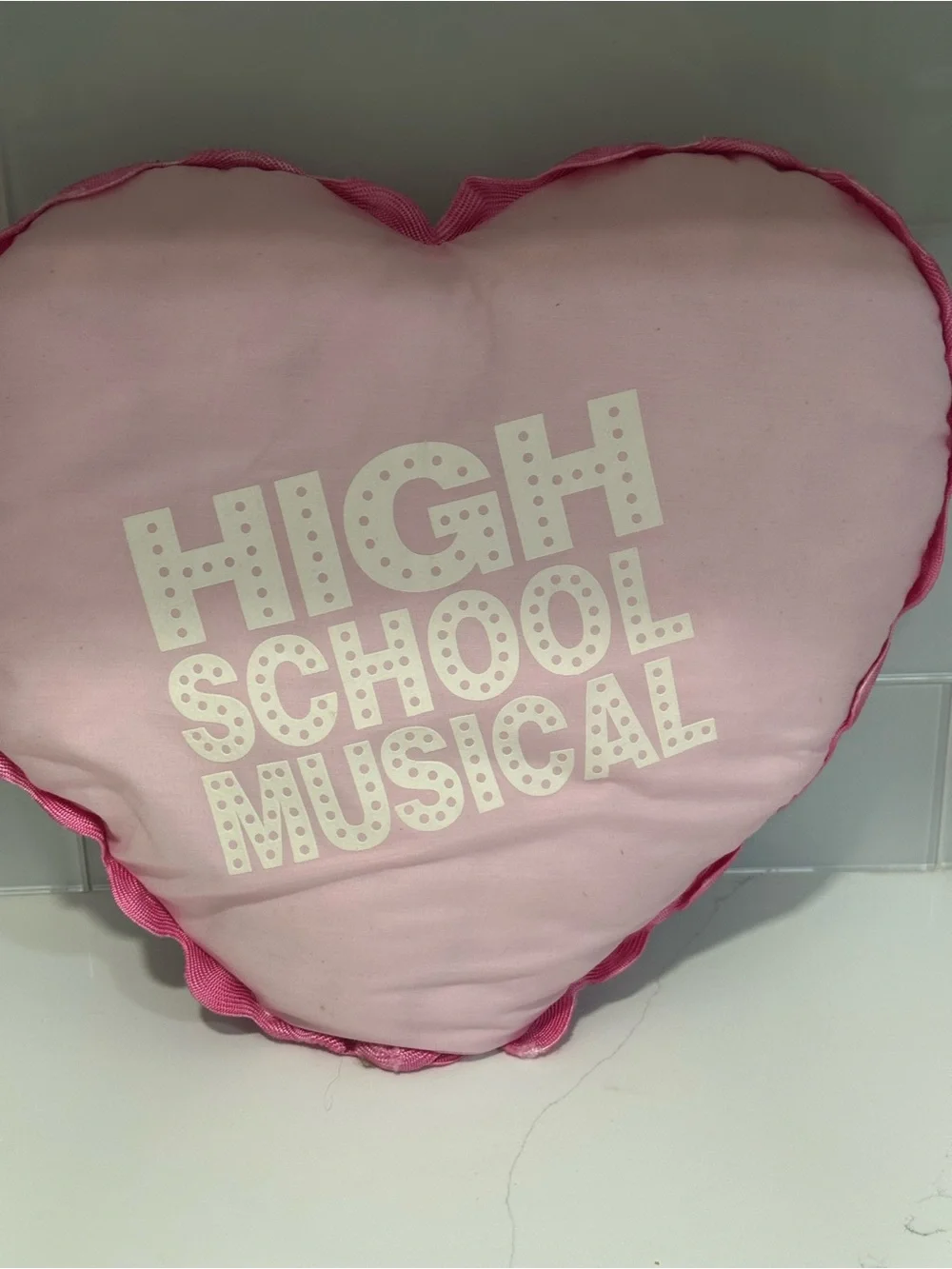 Pink Heart Pillow with Portrait and 